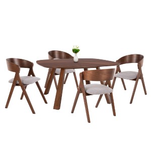 75840 ΣΕΤ ΤΡΑΠΕΖΑΡΙΑΣ 5ΤΜΧ NEKKER HM21340.01 ΤΡΑΠΕΖΙ ΑΠΟ MDF--ΚΑΡΕΚΛΕΣ ΑΠΟ RUBBERWOOD