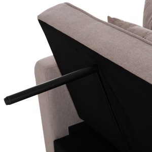 75874 ΠΟΛΥΘΡΟΝΑ-ΚΡΕΒΑΤΙ MERO HM3306.03 ΜΠΕΖ ΥΦΑΣΜΑ 100x90x83Υεκ.