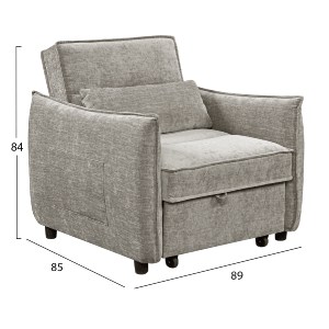 75875 ΠΟΛΥΘΡΟΝΑ-ΚΡΕΒΑΤΙ ORYN HM3307.03 ΜΠΕΖ ΥΦΑΣΜΑ 89x85x84Υεκ.