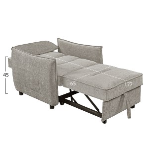 75875 ΠΟΛΥΘΡΟΝΑ-ΚΡΕΒΑΤΙ ORYN HM3307.03 ΜΠΕΖ ΥΦΑΣΜΑ 89x85x84Υεκ.