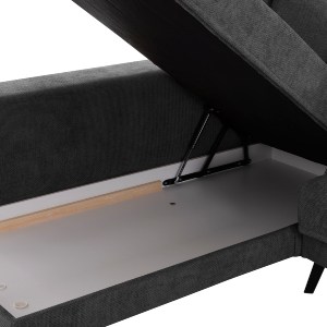 75979 ΚΑΝΑΠΕΣ ΚΡΕΒΑΤΙ ΑΡΙΣΤΕΡΗ ΓΩΝΙΑ ZENORA HM3337.01L ΣΚΟΥΡΟ ΓΚΡΙ ΥΦΑΣΜΑ 303x214x80Υεκ