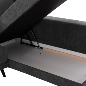 75981 ΚΑΝΑΠΕΣ ΚΡΕΒΑΤΙ ΔΕΞΙΑ ΓΩΝΙΑ ZENORA HM3337.01R ΣΚΟΥΡΟ ΓΚΡΙ ΥΦΑΣΜΑ 303x214x80Υεκ