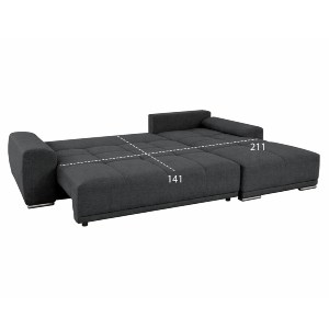 76020 ΚΑΝΑΠΕΣ ΚΡΕΒΑΤΙ ΔΕΞΙΑ ΓΩΝΙΑ COMFYRA HM3336.01R ΓΚΡΙ ΥΦΑΣΜΑ 270x181x75Υεκ