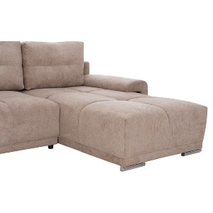 76021 ΚΑΝΑΠΕΣ ΚΡΕΒΑΤΙ ΔΕΞΙΑ ΓΩΝΙΑ COMFYRA HM3336.03R ΜΠΕΖ ΥΦΑΣΜΑ 270x181x75Υεκ