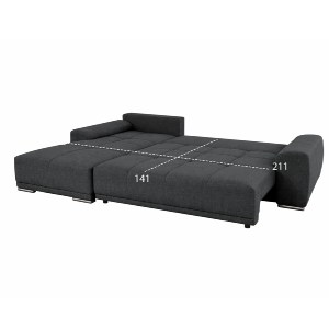 76022 ΚΑΝΑΠΕΣ ΚΡΕΒΑΤΙ ΑΡΙΣΤΕΡΗ ΓΩΝΙΑ COMFYRA HM3336.01L ΓΚΡΙ ΥΦΑΣΜΑ 270x181x75Υεκ