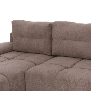 76023 ΚΑΝΑΠΕΣ ΚΡΕΒΑΤΙ ΑΡΙΣΤΕΡΗ ΓΩΝΙΑ COMFYRA HM3336.03L ΜΠΕΖ ΥΦΑΣΜΑ 268x180x83Υεκ