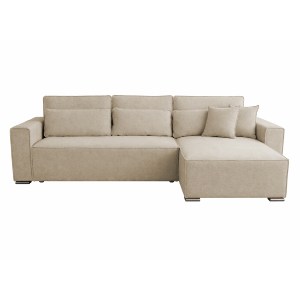 76024 ΚΑΝΑΠΕΣ ΚΡΕΒΑΤΙ ΑΝΑΣΤΡΕΨΙΜH ΓΩΝΙΑ CORNERA HM3335.03 ΜΠΕΖ ΥΦΑΣΜΑ 269x155x89Yεκ