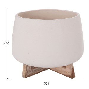 76088 ΓΛΑΣΤΡΑ ΕΣ.ΧΩΡΟΥ FRELLO HM4674.02L ΛΕΥΚΟ FIBER CEMENT--TEAK ΒΑΣΗ 29x29x23,5Υεκ.