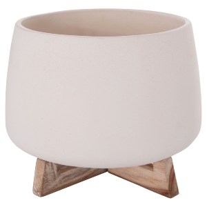 76088 ΓΛΑΣΤΡΑ ΕΣ.ΧΩΡΟΥ FRELLO HM4674.02L ΛΕΥΚΟ FIBER CEMENT--TEAK ΒΑΣΗ 29x29x23,5Υεκ.