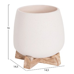 76091 ΓΛΑΣΤΡΑ ΕΣ.ΧΩΡΟΥ FRELLO HM4674.02S ΛΕΥΚΟ FIBER CEMENT--TEAK ΒΑΣΗ 14,5x14,5x16Υεκ.