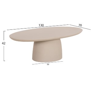 76123 ΤΡΑΠΕΖΙ ΣΑΛΟΝΙΟΥ FIBER CEMENT ΟΒΑΛ BRECCAN HM6594.02 ΜΠΕΖ 130x70x42Υεκ