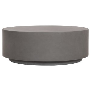 76137 ΤΡΑΠΕΖΙ ΜΕΣΗΣ ΣΤΡΟΓΓΥΛΟ KYOKO HM6579.01 ΓΚΡΙ FIBER CEMENT Φ90x30Υεκ.