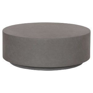 76137 ΤΡΑΠΕΖΙ ΜΕΣΗΣ ΣΤΡΟΓΓΥΛΟ KYOKO HM6579.01 ΓΚΡΙ FIBER CEMENT Φ90x30Υεκ.
