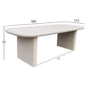 76139 ΤΡΑΠΕΖΙ ΤΡΑΠΕΖΑΡΙΑΣ AZAMI HM6601.02 ΜΠΕΖ FIBER CEMENT 300x112x75Υεκ.
