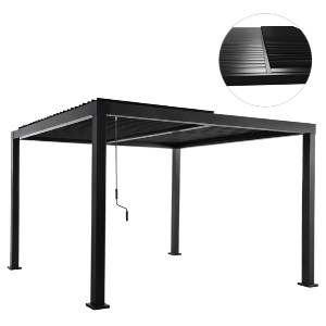 76144 ΒΙΟΚΛΙΜΑΤΙΚΗ ΠΕΡΓΚΟΛΑ ΑΛΟΥΜΙΝΙΟΥ PREMIUM FRANIO HM6609.01 ΜΑΥΡΟ 300x300x240Υ