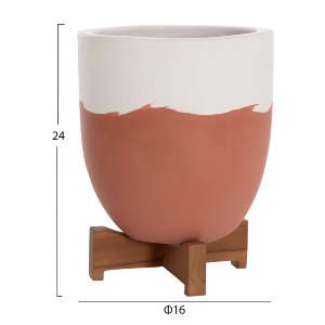 76148 ΓΛΑΣΤΡΕΣ ΣΕΤ 2ΤΜΧ SEON HM4686.08 TERRACOTTA ΣΕ ΛΕΥΚΟ & ΤΕΡΑΚΟΤΑ--TEAK ΒΑΣΗ