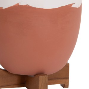76148 ΓΛΑΣΤΡΕΣ ΣΕΤ 2ΤΜΧ SEON HM4686.08 TERRACOTTA ΣΕ ΛΕΥΚΟ & ΤΕΡΑΚΟΤΑ--TEAK ΒΑΣΗ