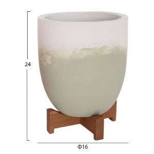 76149 ΓΛΑΣΤΡΕΣ ΣΕΤ 2ΤΜΧ SEON HM4686.09 TERRACOTTA ΣΕ ΛΕΥΚΟ & ΠΡΑΣΙΝΟ--TEAK ΒΑΣΗ