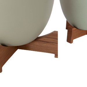 76149 ΓΛΑΣΤΡΕΣ ΣΕΤ 2ΤΜΧ SEON HM4686.09 TERRACOTTA ΣΕ ΛΕΥΚΟ & ΠΡΑΣΙΝΟ--TEAK ΒΑΣΗ