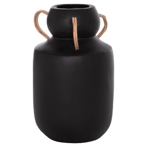 76150 ΔΙΑΚΟΣΜΗΤΙΚΟ ΒΑΖΟ MIBO HM4688.01M ΤΕΡΑΚΟΤΑ ΜΑΥΡH--ΧΕΡΟΥΛΙΑ ΦΥΣΙΚΟ RATTAN Φ16,5x26Υεκ