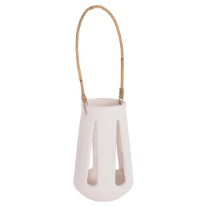 76156 ΕΠΙΤΡΑΠΕΖΙΟ ΦΑΝΑΡΙ ERANTYL HM4696.02L ΛΕΥΚΟ FIBER CEMENT & ΧΕΡΟΥΛΙ RATTAN Φ17x27Yεκ.