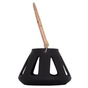 76158 ΕΠΙΤΡΑΠΕΖΙΟ ΦΑΝΑΡΙ ERANTYL HM4696.01S ΜΑΥΡΟ FIBER CEMENT & ΧΕΡΟΥΛΙ RATTAN Φ25x17Yεκ.