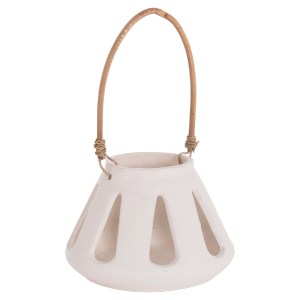 76159 ΕΠΙΤΡΑΠΕΖΙΟ ΦΑΝΑΡΙ ERANTYL HM4696.02S ΛΕΥΚΟ FIBER CEMENT & ΧΕΡΟΥΛΙ RATTAN Φ25x17Yεκ.