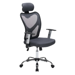 76168 ΚΑΡΕΚΛΑ ΓΡΑΦΕΙΟΥ CUORE HM1207.02 ΜΑΥΡΟΣ ΣΚΕΛΕΤΟΣ-ΓΚΡΙ MESH 63x61x125Υεκ