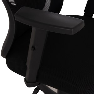 76169 ΚΑΡΕΚΛΑ ΓΡΑΦΕΙΟΥ KRAM HM1208.01 ΜΑΥΡΟΣ ΣΚΕΛΕΤΟΣ--ΜΑΥΡΟ MESH 64x64x100-108Υεκ.