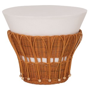 76171 ΤΡΑΠΕΖΙ ΒΟΗΘΗΤΙΚΟ PERRAL HM18164.02S FIBER CEMENT ΛΕΥΚΟ-ΦΥΣΙΚΟ RATTAN--Φ42x36Υεκ