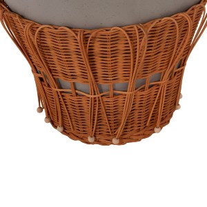 76172 ΤΡΑΠΕΖΙ ΣΑΛΟΝΙΟΥ PERRAL HM18164.03L FIBER CEMENT ΓΚΡΙ-ΦΥΣΙΚΟ RATTAN--Φ55x45Υεκ