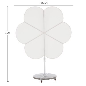 76190 ΟΜΠΡΕΛΑ ΜΕ ΒΑΣΗ ΣΕΙΡΑ CANNOPY (flower) HM21286.02 ΑΛΟΥΜΙΝΙΟ-ΓΡΑΝΙΤΗΣ-ΛΕΥΚΟ 2,38x2,2μ