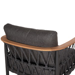 76200 ΣΕΤ ΣΑΛΟΝΙ 5ΤΜΧ STREAM HM6426.01 ΑΝΘΡΑΚΙ ΑΛΟΥΜΙΝΙΟ-STRAP ΣΧΟΙΝΙ-OLEFIN