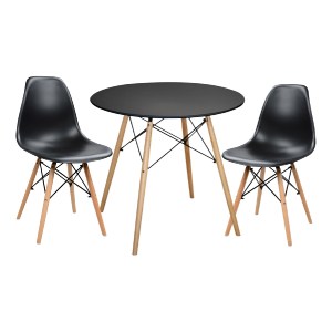 76204 ΣΕΤ ΤΡΑΠΕΖΑΡΙΑΣ 3ΤΜΧ TWIST HM21373 ΣΤΡΟΓΓΥΛΟ ΤΡΑΠΕΖΙ Φ80 & 2 ΚΑΡΕΚΛΕΣ ΣΕ ΜΑΥΡΟ