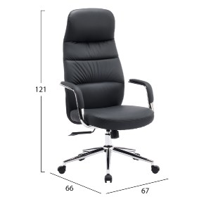 76213 ΚΑΡΕΚΛΑ ΓΡΑΦΕΙΟΥ TEETER HM18355.01 ΜΑΥΡΟ PU ΔΕΡΜΑ--ΒΑΣΗ ΧΡΩΜΙΟΥ 67x66x121Υεκ
