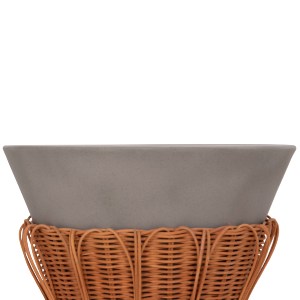 76214 ΤΡΑΠΕΖΙ ΒΟΗΘΗΤΙΚΟ PERRAL HM18164.03S FIBER CEMENT ΓΚΡΙ-ΦΥΣΙΚΟ RATTAN--Φ42x36Υεκ