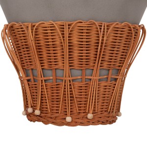 76214 ΤΡΑΠΕΖΙ ΒΟΗΘΗΤΙΚΟ PERRAL HM18164.03S FIBER CEMENT ΓΚΡΙ-ΦΥΣΙΚΟ RATTAN--Φ42x36Υεκ