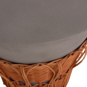 76214 ΤΡΑΠΕΖΙ ΒΟΗΘΗΤΙΚΟ PERRAL HM18164.03S FIBER CEMENT ΓΚΡΙ-ΦΥΣΙΚΟ RATTAN--Φ42x36Υεκ