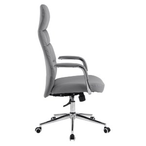 76215 ΚΑΡΕΚΛΑ ΓΡΑΦΕΙΟΥ TEETER HM18355.10 ΓΚΡΙ PU ΔΕΡΜΑ--ΒΑΣΗ ΧΡΩΜΙΟΥ 67x66x121Υεκ