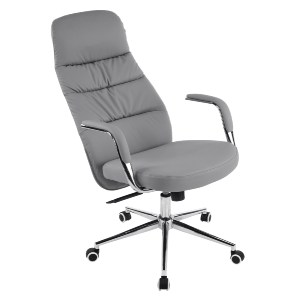 76215 ΚΑΡΕΚΛΑ ΓΡΑΦΕΙΟΥ TEETER HM18355.10 ΓΚΡΙ PU ΔΕΡΜΑ--ΒΑΣΗ ΧΡΩΜΙΟΥ 67x66x121Υεκ