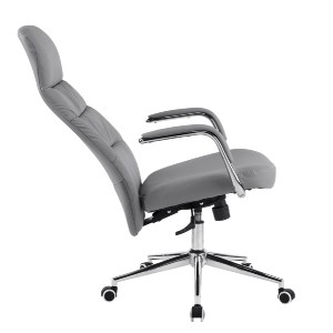 76215 ΚΑΡΕΚΛΑ ΓΡΑΦΕΙΟΥ TEETER HM18355.10 ΓΚΡΙ PU ΔΕΡΜΑ--ΒΑΣΗ ΧΡΩΜΙΟΥ 67x66x121Υεκ
