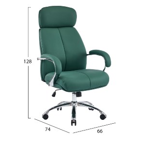 76221 ΚΑΡΕΚΛΑ ΓΡΑΦΕΙΟΥ TOREN HM18357.07 ΠΡΑΣΙΝΟ PU ΔΕΡΜΑ--ΒΑΣΗ ΧΡΩΜΙΟΥ 66x74x128Υεκ
