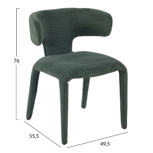 76241 ΠΟΛΥΘΡΟΝΑ ΤΡΑΠΕΖΑΡΙΑΣ BIEN HM18361.04 ΠΡΑΣΙΝΟ ΥΦΑΣΜΑ 49,5x55,5x76Υεκ.