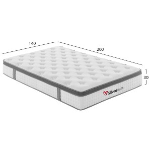 76256 ΣΤΡΩΜΑ ΔΙΠΛΟ SILENTIUM HM749.04 POCKET SPRINGS--ΛΕΥΚΟ 140x200x30Υεκ.