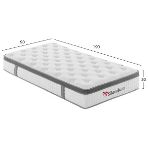 76257 ΣΤΡΩΜΑ ΜΟΝΟ SILENTIUM HM749.01 POCKET SPRINGS--ΛΕΥΚΟ 90x190x30Υεκ.