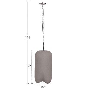 76262 ΦΩΤΙΣΤΙΚΟ ΟΡΟΦΗΣ ΚΡΕΜΑΣΤΟ LOGKY HM4704.03S--FIBER CEMENT ΓΚΡΙ Φ24x47Υεκ