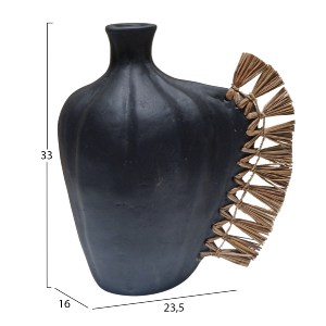 76284 ΕΠΙΤΡΑΠΕΖΙΟ ΔΙΑΚΟΣΜΗΤΙΚΟ JEBB HM4689.01 ΜΑΥΡΗ ΤΕΡΑΚΟΤΑ & GRASS--23.5x16x33Υεκ.