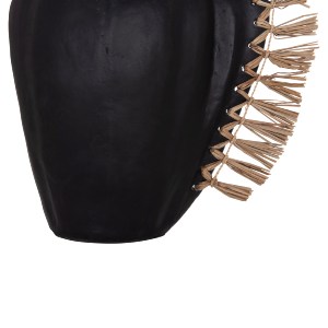 76284 ΕΠΙΤΡΑΠΕΖΙΟ ΔΙΑΚΟΣΜΗΤΙΚΟ JEBB HM4689.01 ΜΑΥΡΗ ΤΕΡΑΚΟΤΑ & GRASS--32x15x33Υεκ.