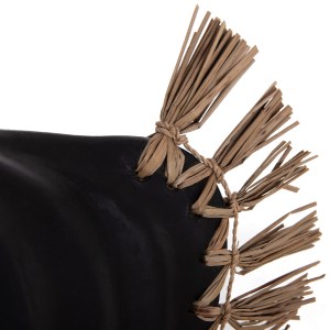 76284 ΕΠΙΤΡΑΠΕΖΙΟ ΔΙΑΚΟΣΜΗΤΙΚΟ JEBB HM4689.01 ΜΑΥΡΗ ΤΕΡΑΚΟΤΑ & GRASS--32x15x33Υεκ.