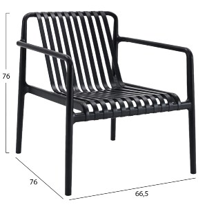 76286 ΠΟΛΥΘΡΟΝΑ LOUNGE ΕΞΩΤ.ΧΩΡΟΥ MALEN HM6626.02 ΜΑΥΡΟ ΠΟΛΥΠΡΟΠΥΛΕΝΙΟ 66x77x76Υεκ